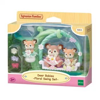 Sylvanian Families Fawn Babies su gėlių sūpynėmis žaidimų rinkinys