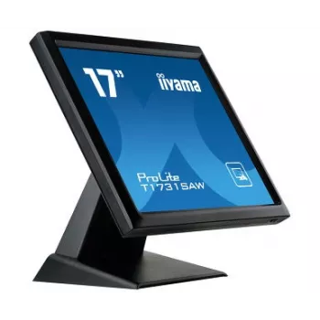 Iiyama ProLite T1731SAW-B5 17 colių LED jutiklinis monitorius - SXGA 1280x1024, TN, SAW, DVI/VGA, USB, garsiakalbiai, juodos spalvos