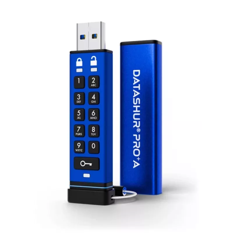 iStorage datAshur PRO+A 64GB USB 3 atmintinė su 256 bitų šifravimu (IS-FL-DA3A-256-64)
