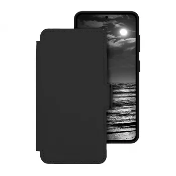 dbramante1928 Lynge ICON Flip dėklas, skirtas Samsung Galaxy S26 – suderinamas su MagSafe, natūralios odos, Midnight