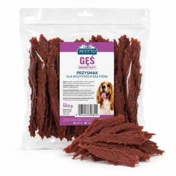 PETITTO minkšti žąsienos filė šunims 500g
