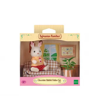 Sylvanian Families Chocolate Rabbit Tėtis Living Room rinkinys