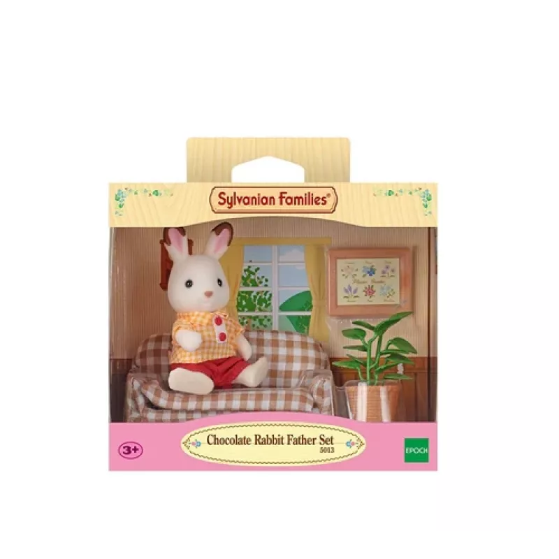 Sylvanian Families Chocolate Rabbit Tėtis Living Room rinkinys