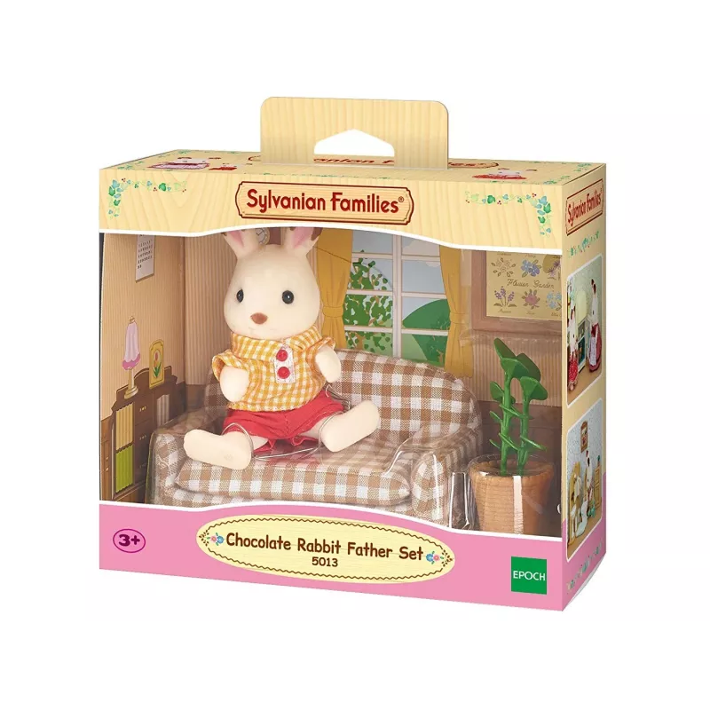 Sylvanian Families Chocolate Rabbit Tėtis Living Room rinkinys