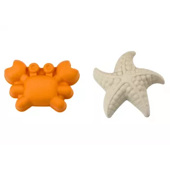 LEAN TOYS smėlio žaislų rinkinys su kibirėliu, smėlio malūnėliu, sieteliu ir 3 pastelinėmis formelėmis (6 vnt.)