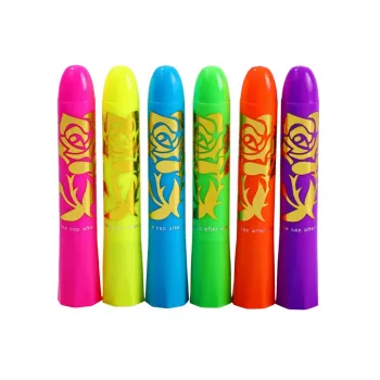 LEAN TOYS veido dažymo rinkinys Neon fluorescenciniai pieštukai 6 vnt.