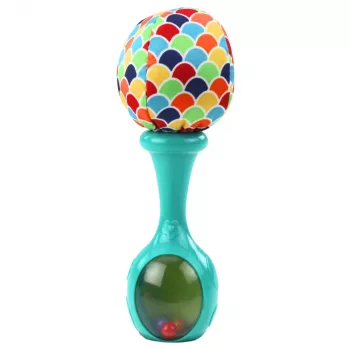 LEAN TOYS Barškučių rinkinys su minkštu kamuoliuku Orange Green 2 vnt.