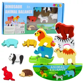 LEAN TOYS Balanced Animals Wooden Skill Game 13El