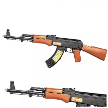 LEAN TOYS AK-47 žaislinis šautuvas vaikams su šviesos ir garso efektais, 68,5 cm