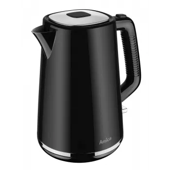 AMICA virdulys 1,7 l KF304 - 2200W nerūdijančio plieno belaidis elektrinis virdulys, sidabrinis/juodas