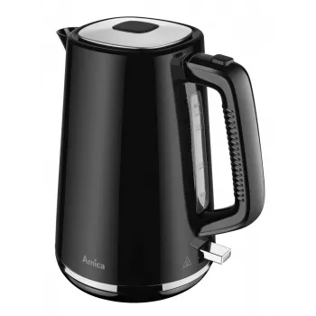 AMICA virdulys 1,7 l KF304 - 2200W nerūdijančio plieno belaidis elektrinis virdulys, sidabrinis/juodas
