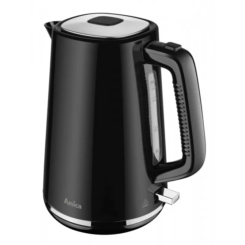 AMICA virdulys 1,7 l KF304 - 2200W nerūdijančio plieno belaidis elektrinis virdulys, sidabrinis/juodas