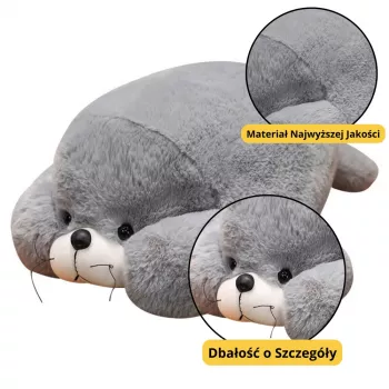 LEAN TOYS Plush Mascot minkštas žaislas didelis pilkas ruonis 29cm