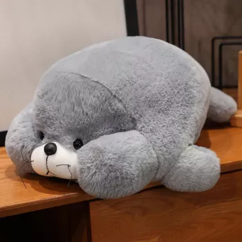LEAN TOYS Plush Mascot minkštas žaislas didelis pilkas ruonis 29cm