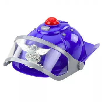 LEAN TOYS policijos rinkinys vaikams su šalmu, pistoletu, antrankiais – 9 dalių