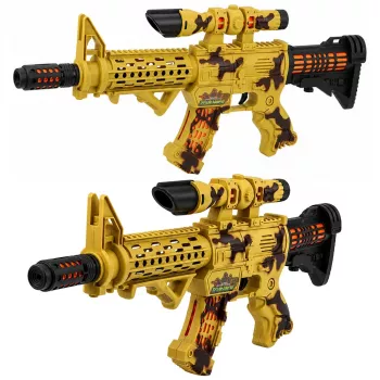 LEAN TOYS žaislinis šautuvas su taikikliu ir duslintuvu, kamufliažinis, 54 cm