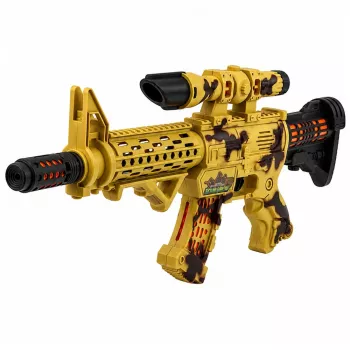 LEAN TOYS žaislinis šautuvas su taikikliu ir duslintuvu, kamufliažinis, 54 cm