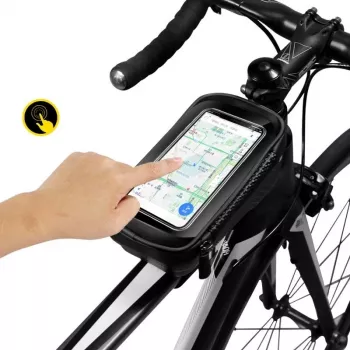 WILDMAN Bike Holder Case M E2 1L juodas - vairaračio telefono dėklas, atsparus purslams, su jutikliniu ekranu, 1L talpa