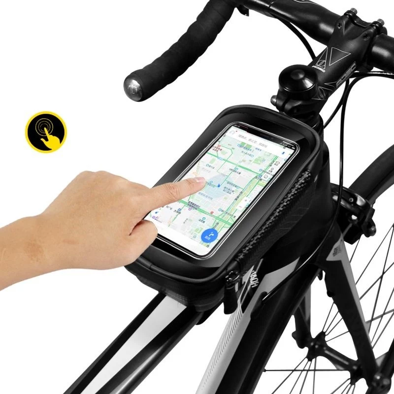 WILDMAN Bike Holder Case M E2 1L juodas - vairaračio telefono dėklas, atsparus purslams, su jutikliniu ekranu, 1L talpa