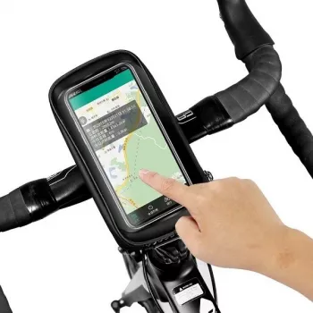WILDMAN Bike Holder Case S E1 1L juodas – kompaktiškas dviračio rėmo krepšys su Velcro dirželiais