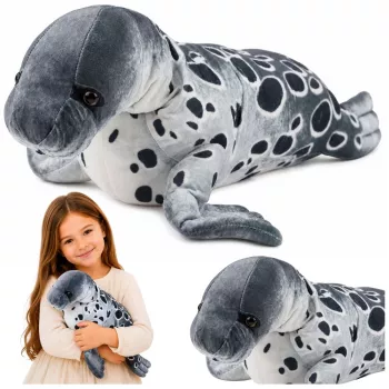 LEAN TOYS Realistic Seal pliušinis žaislas, pilkas, 50 cm