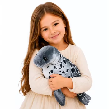 LEAN TOYS Realistic Seal pliušinis žaislas, pilkas, 50 cm