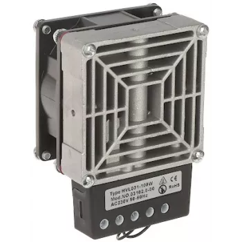 DELTA OPTICAL HVL-031-100W 100W DIN bėgio ventiliatorinis šildytuvas su PTC elementu, 230V AC, IP20, lietimui saugus