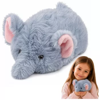 LEAN TOYS Plush dramblio talismanas – minkštas žaislas, pilkas, 18 cm