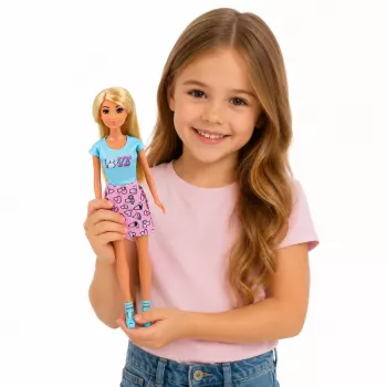 LEAN TOYS Anlily Big Dogs lėlė su šuneliu ir priežiūros aksesuarais