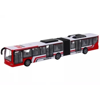 LEAN TOYS nuotolinio valdymo miesto autobusas raudonas ir baltas, 1:20 mastelis