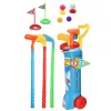 LEAN TOYS golfo rinkinys su vežimėliu ir lazdomis – 20 dalių lauko žaidimas