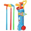 LEAN TOYS golfo rinkinys su vežimėliu ir lazdomis – 20 dalių lauko žaidimas