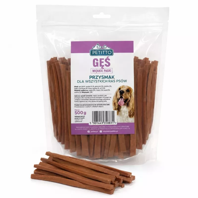 PETITTO Soft Goose Strips šunų skanėstai 500g