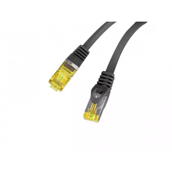 LANBERG Cat.6A S/FTP LSZH 20 m laidas, juodas – 10GbE, Fluke patikrintas, 26AWG grynas varis