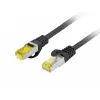 LANBERG Cat.6A S/FTP LSZH 20 m laidas, juodas – 10GbE, Fluke patikrintas, 26AWG grynas varis