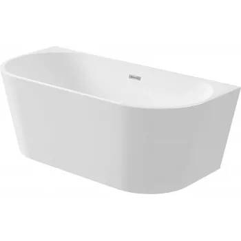 DEANTE KDS_015W 150 cm ovalus akrilinis vonios kubilas, baltas, 220L talpa, sieninis arba laisvai pastatomas, su perpildymo apsauga ir click-clack nutekėjimo komplektu