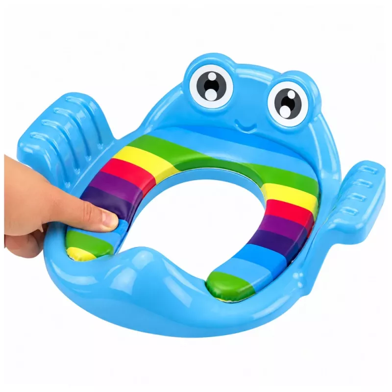 LEAN TOYS vaikiškas tualeto dangtis su minkšta sėdyne ir rankenomis, mėlynas