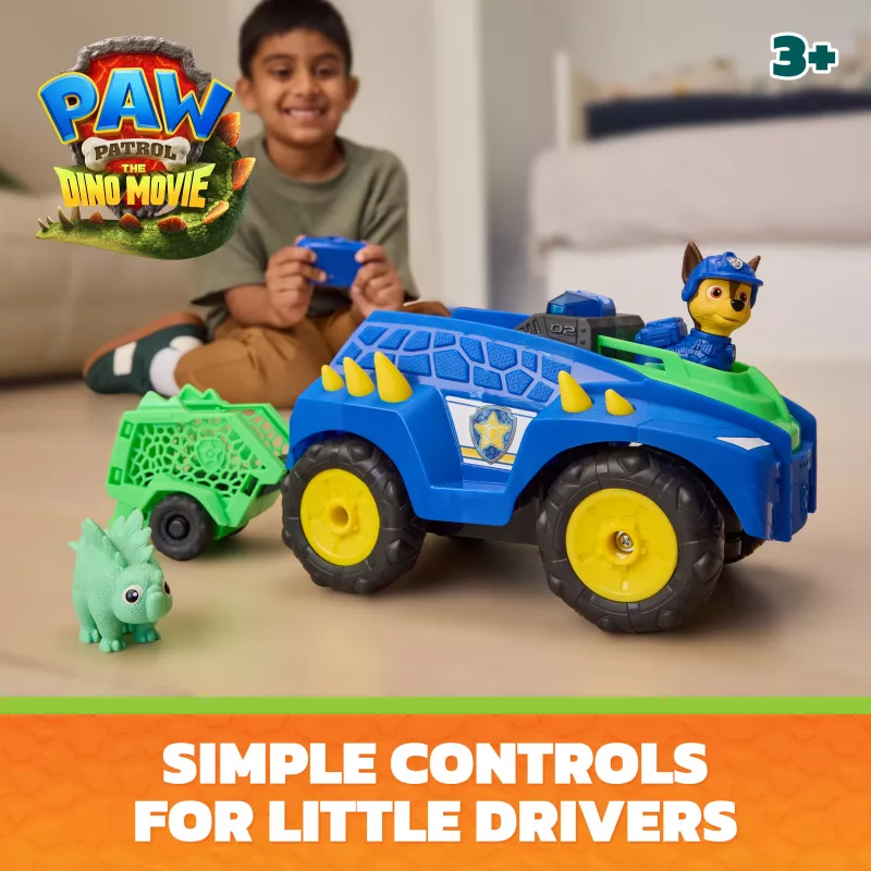 Paw Patrol: Dino filmas - Chase RC Dino Rescue transporto priemonė, Spin Master