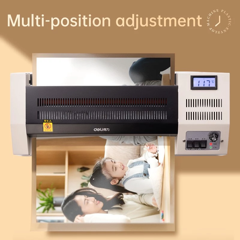 DELI Office Laminatorius E3895-EU A3 | 250 mm/min karšto volelio laminavimas, iki 125 mikronų, apsauga nuo strigimo, šaltas laminavimas, juoda/sidabrinė