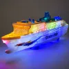 LEAN TOYS Passenger Cruise Ship žaislinis kruizinis laivas su inercine pavara, šviesomis ir garsais