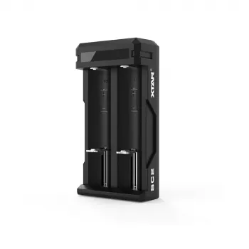 XTAR SC2 USB-C 2 lizdų Li-ion akumuliatorių įkroviklis su 2A greitu įkrovimu ir 0V aktyvavimu