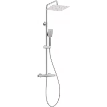 DEANTE NAC_F4HT lietaus dušo sistema su termostatiniu maišytuvu, chromuota, 250 mm apvali galvutė, 3 funkcijų rankinis dušas, 1500 mm žarna, reguliuojamas stovas