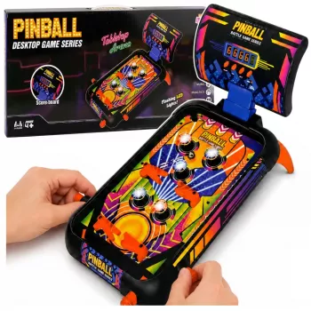 LEAN TOYS Arcade Game Pinball stalas su fliperiais, taškų skaitikliu, šviesos ir garso efektais