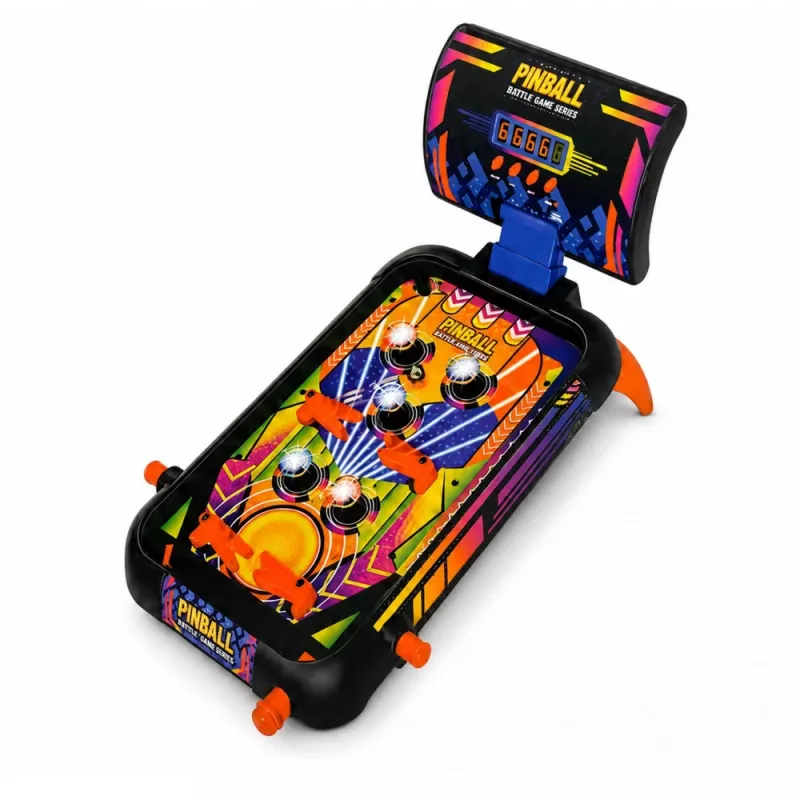 LEAN TOYS Arcade Game Pinball stalas su fliperiais, taškų skaitikliu, šviesos ir garso efektais
