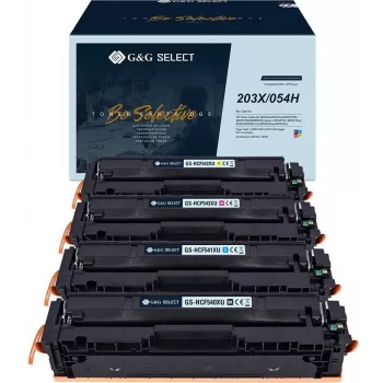 G&G suderinamų kasečių rinkinys (4 vnt.) HP 203X serijai – juoda, žydra, rausvai raudona, geltona, didelės išeigos, GS-H203X-4P
