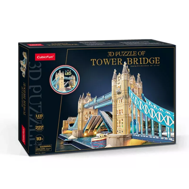 Cubic Fun 3D dėlionė Tower Bridge su LED lemputėmis