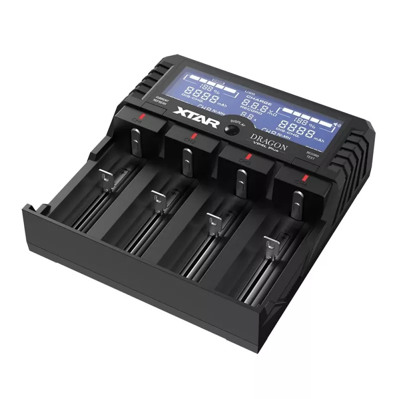 XTAR VP4L Plus Li-ion/Ni-MH/Ni-Cd 18650 akumuliatorių įkroviklis