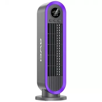 AWEI F52 nešiojamasis bokštinis ventiliatorius 3600mAh USB-C įkraunamas pilkas