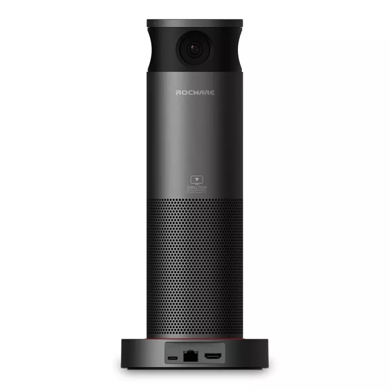 ROCWARE RC360 360° panoraminė Wi-Fi IP kamera, 1080P Full HD, dvipusis garsas, naktinis matymas, skirta patalpoms
