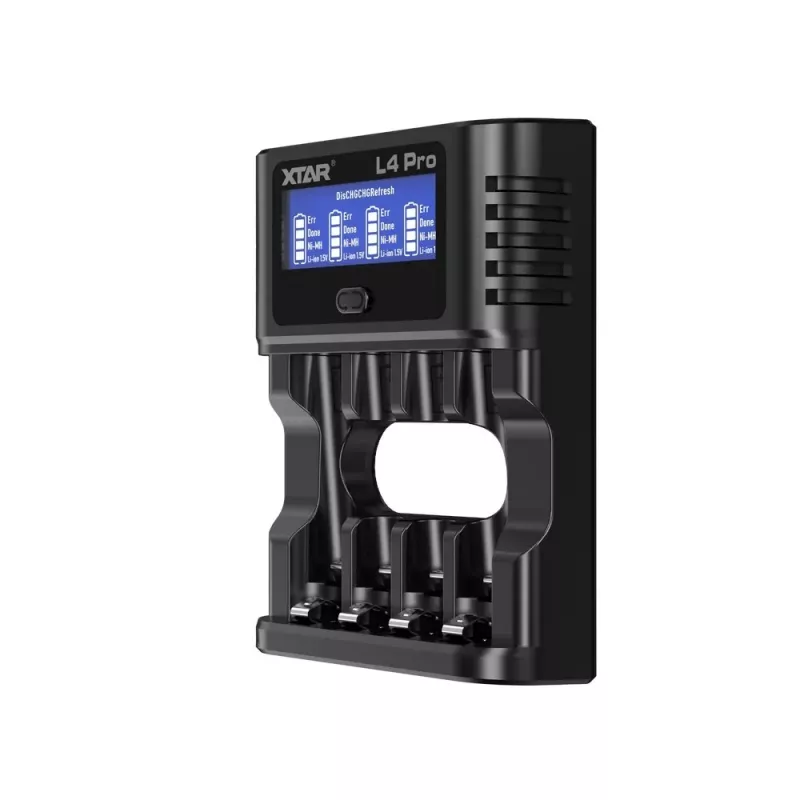 XTAR L4 PRO USB-C ličio jonų / Ni-MH baterijų įkroviklis, 1.5V/1.2V